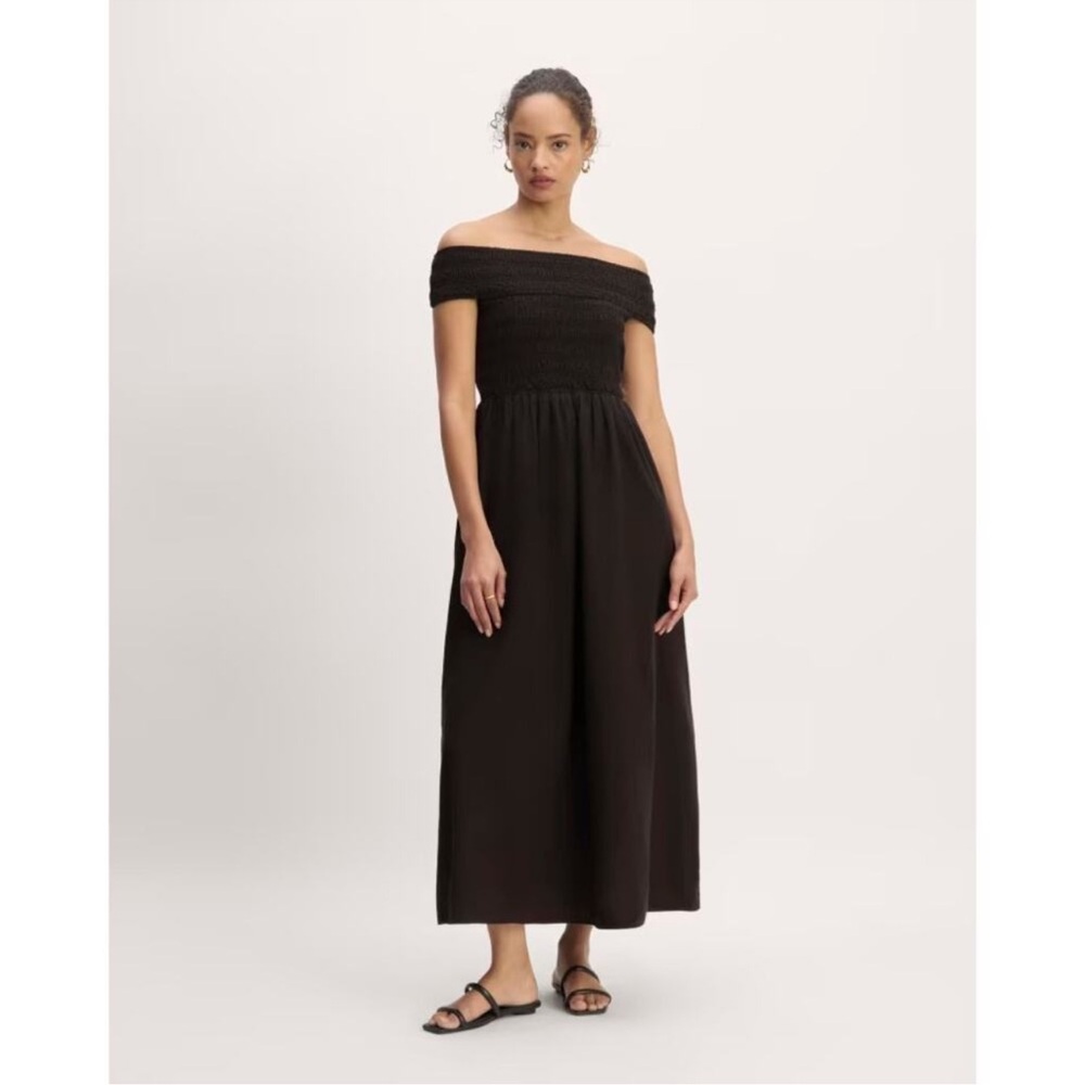 Everlane Black Off-Shoulder Maxi Dress